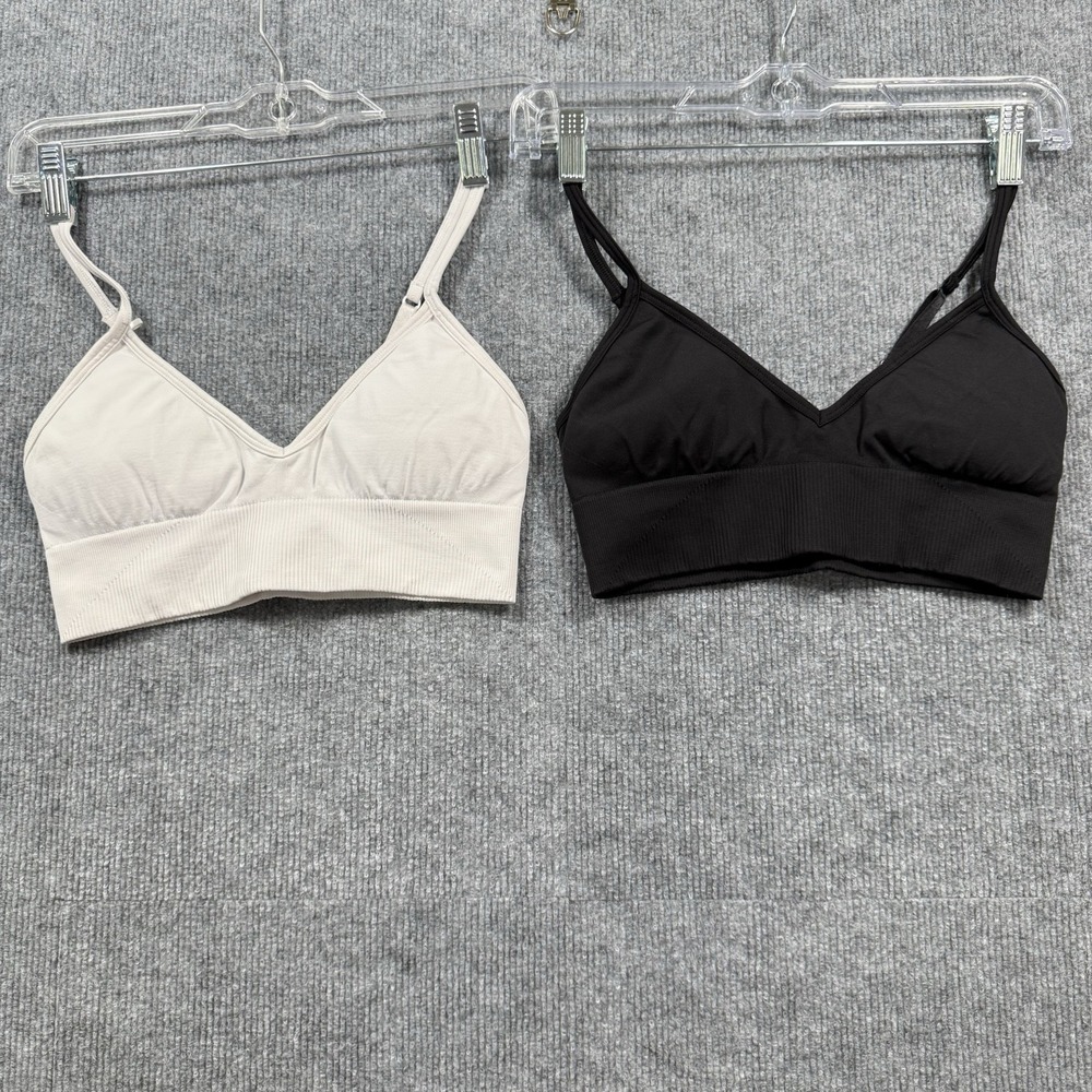 Lululemon Women's Sports Bra Lot Size 6 Black White Seamless Adjustable Strap